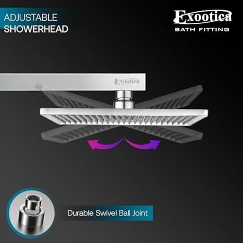 Image of Stainless Steel 304 Shower Head | 1Pc, 4 x 4In Size, Silver | Heavy Metal, Ultra Slim Square Luxury Bathroom Overhead Shower - Magic