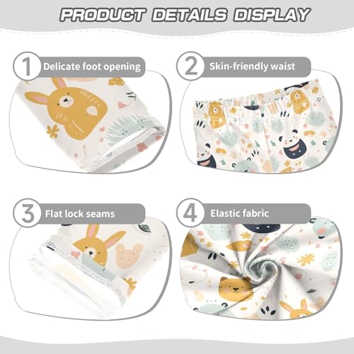 KLL Cute Animals Seamless Pattern Toddler Baby Girl Active Leggings Soft High Waisted Activewear Running3