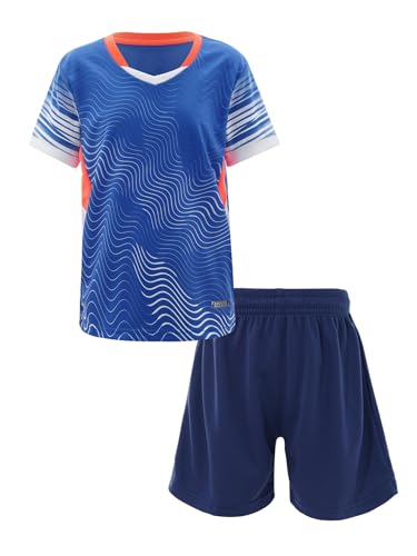 YiZYiF Kids Boys Football Training Uniform Quick Dry Gym Fitness Clothing Set Short Sleeves Shirt and Shorts Set