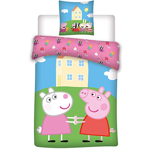 Aymax Peppa Pig - Juego de cama infantil (funda nórdica de 140...