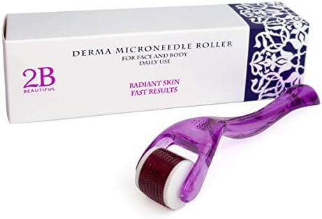 PREMIUM Derma Roller – Cosmetic Needling Instrument for Face and Body, 540 Titanium Microneedles 0.3mm – Effective and Safe Kit w/ Storage Case