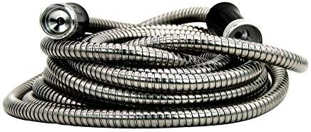 304 Stainless Steel Garden Hose by Gustyfind Garden- 50ft, Kink Free, Light Weight, Flexible, Puncture Proof, Non Chewable by Pets, Expandable, Weather Proof, Tear Proff, UV protected (50Ft)