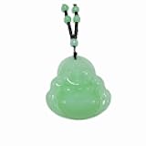 Yocoyee Obsidian Stone Buddha Beads Chain Necklace Imitate Jade Buddhism Jewelry for Women Men Protect Lucky Necklace