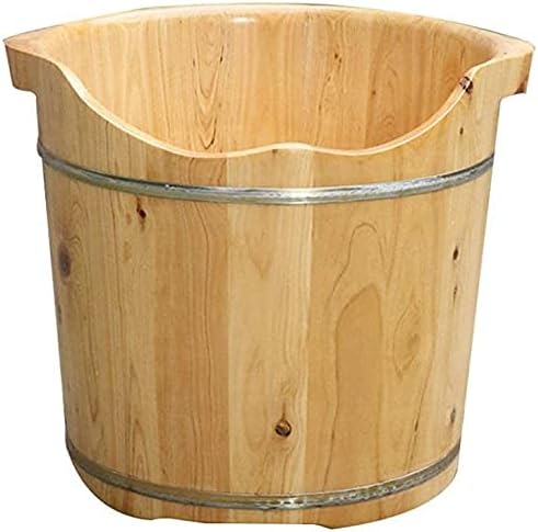Masajeador de pies para spa y pedicura de 12.2in, tina de pies de madera, vapor para pies, baño para niños, baño de adultos, barril de madera de