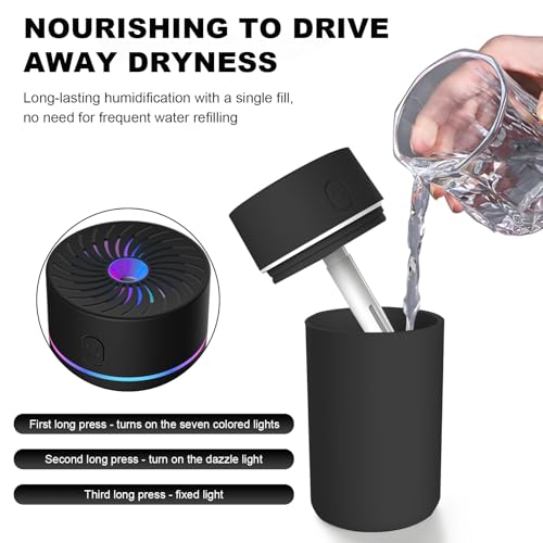 Image of DXNQ Car Fragrance Diffuser, USB-Powered Car Air Freshener Mist Humidifier Essential Oil Diffuser, Portable Car Air Freshener Aromatherapy Diffuser for Vehicle, Car Accessories (Black)