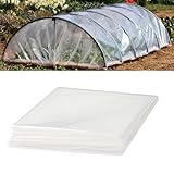 2M x 3M Polyethylenfolie Transparent Gewächshausfolie Extra Dick Reißfest Gartenfolie UV-beständig Schutzplane wetterfest Treibhaus Folie für Gartenarbeit Tomatenhaus