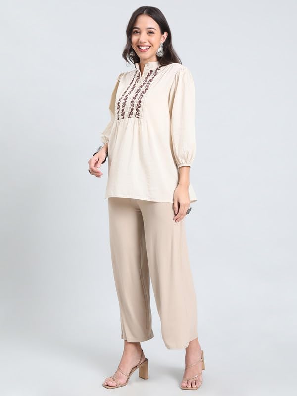 Image of GO COLORS Soft Viscose Knit Palazzo Full Length for Women| Breathable, Mid Rise