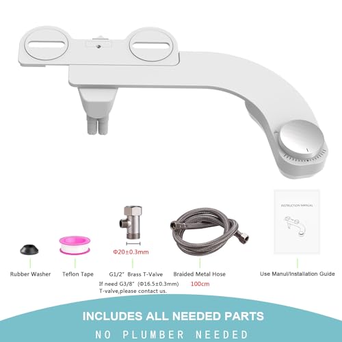 Fixation de bidet double buse avec pression d'eau réglable pour toilettes - 6