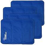 newgen medicals Asciugamano rinfrescante: Set da 4 Pezzi Cuscini rinfrescanti, 30 x 40 cm, Blu (materassino refrigerante Letto, tappetini refrigeranti, Gel)