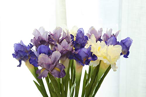 Allinlove 4 Bundle Real Touch Long Stems Iris Flower Silk Artificial Ireland Irish Iris Fake Flower For Wedding Decor Home Flower Arrangements Decoration Table Centerpieces thumb #5