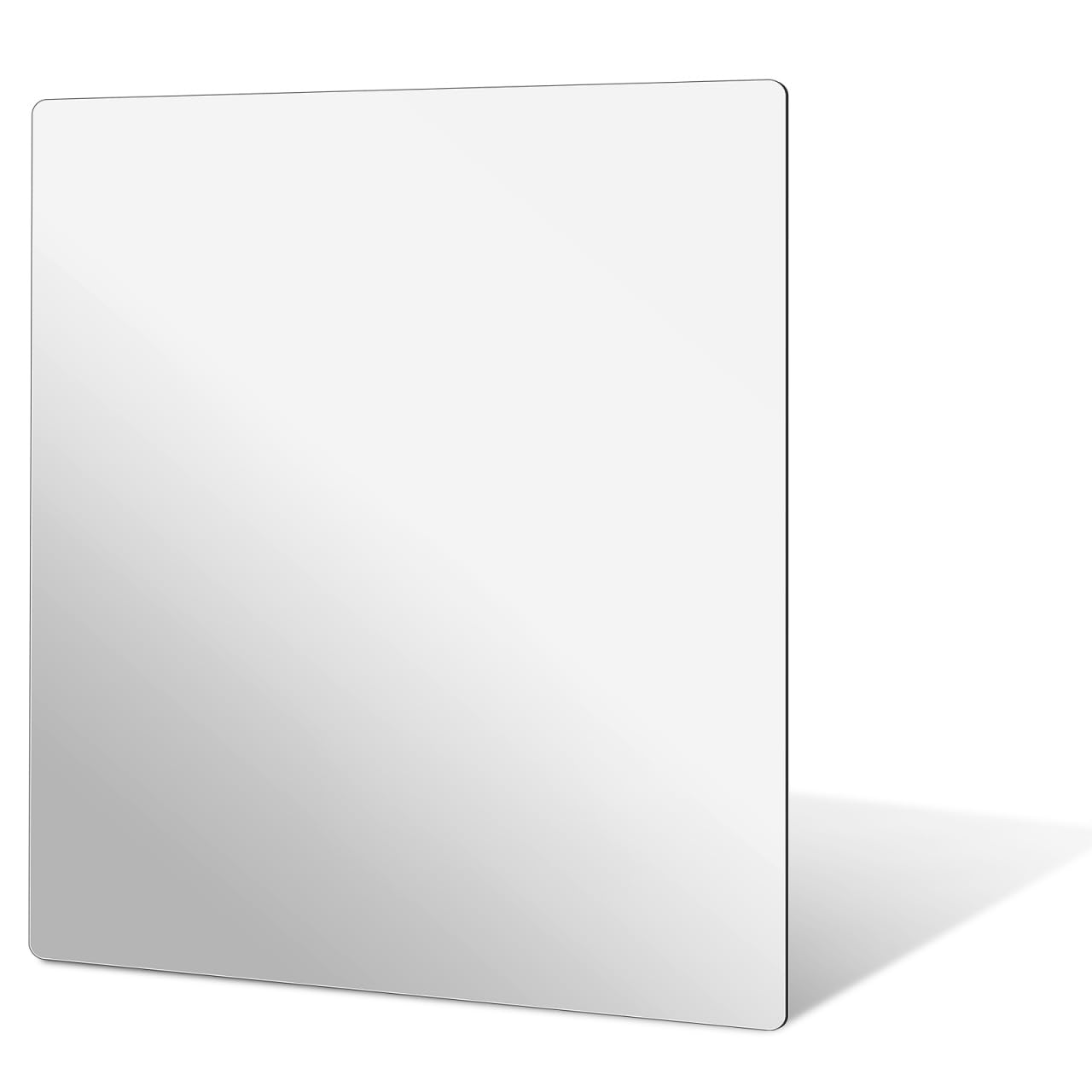 JOINPAYA Self-Adhesive Flexible Acrylic Mirror Sheet, 40x40cm Large Unbreakable Plastic Mirror with Rounded Corners, Shatterproof Stick-on Wall for Home Gym, Bathroom, and Wardrobe
