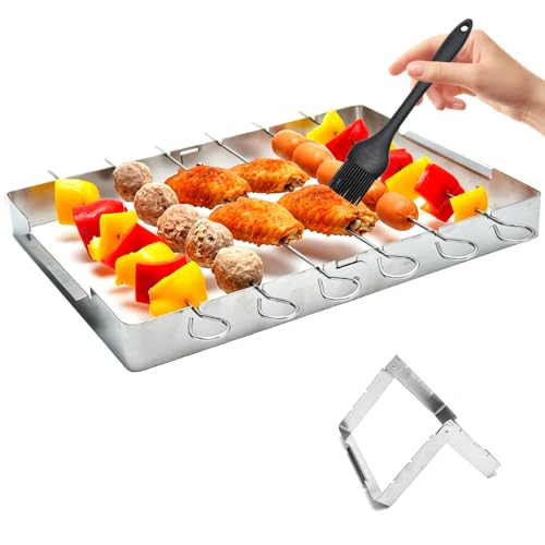 yotutun Grillspieße Edelstahl-Set, Schaschlikspieße Edelstahl Grill Spieße mit H