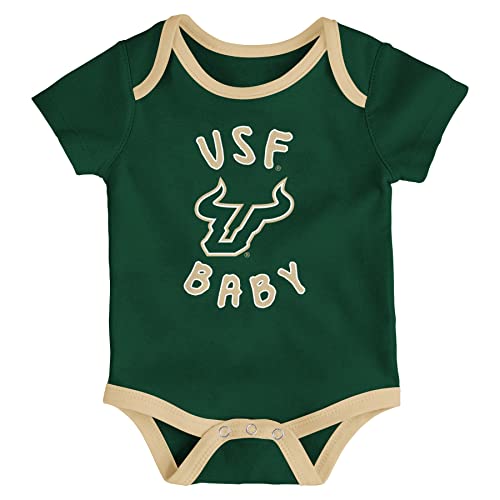 Outerstuff NCAA Newborn Champs 3-Piece Creeper Set, South Florida 3-6M