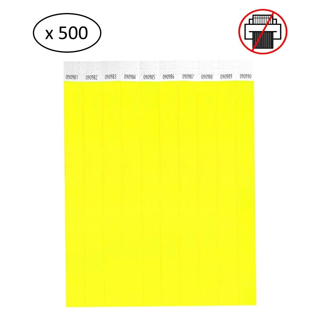 Festival Armband Verschluss 250 Tyvek-Armbänder (3/4 Zoll) – 10 Farben à 25 Stück Für Events & Partys Zugangsarmbänder Festival
