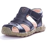 Cierre: velcro KVbabby Sandalias Punta Cerrada para Niños,niña suela es muy flexible Sandalias Suave Sandalias de cuero para Niño Anti-deslizante,Negro,24 EU