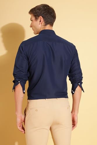 Fyltr Men's Blue Regular Fit Solid Full Sleeve Shirt Noble Navy - Image 4