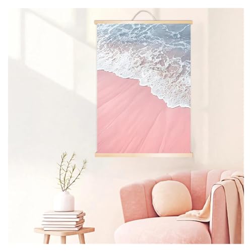 Impression sur toile fleurs roses déco moderne affiche plage 40x50cm - 3