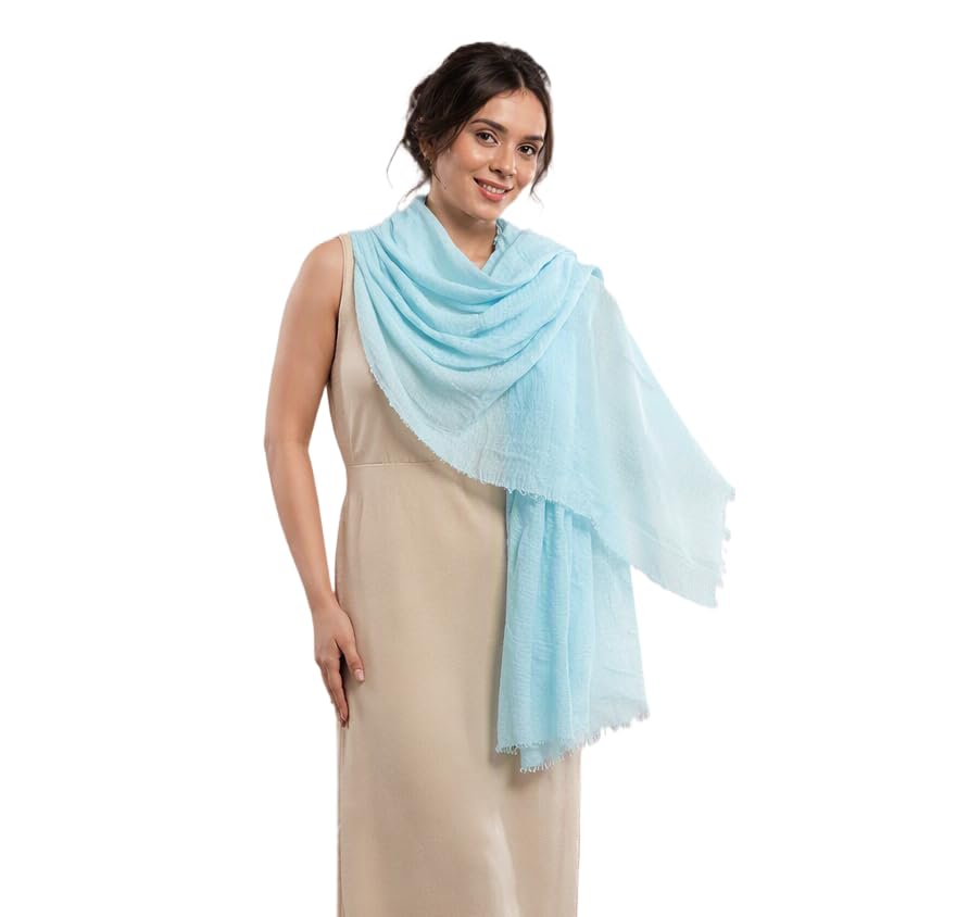 Image of Crinkled PolyCotton Scarf for Women - 180 x 90 cm Stole for Women | PolyCotton Scarf for Summers, Head Cover for Women | Lightweight Scarf for Women | Women Accessory
