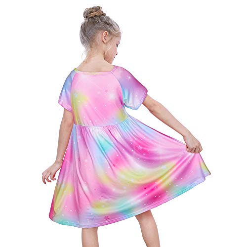 ICOSY Girls Nightgowns Unicorn Dress Pajamas for Kids Toddler Princess Nightgown Dress Unicorn Clothes for Girls3