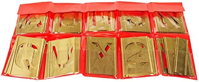 PRYOR IS762.1/2 Brass IS762.1/2 76 Piece Interlocking Stencil Set 2-1/2" (63.5 mm)