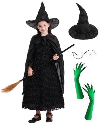 Disfraz de bruja negro para niñas Halloween