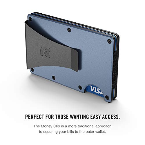 The Ridge Wallet for Men - Slim Minimalist Compact Wallet and Card Holder, RFID Protected Front Pocket Wallets with Integrated Money Clip (Alpine Navy)