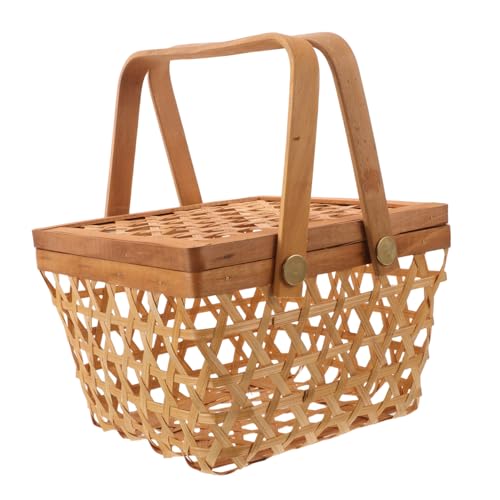 Alipis Storage Basket for Dumplings and Desserts Handmade Holiday Box for Kitchen Organization Decorative Picnic Food Holder Traditional Craftsmanship