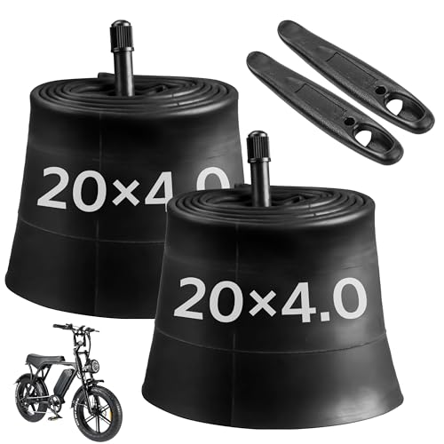 OUXI Câmaras de ar de bicicleta gorda 20x4 com válvula schrader, câmaras de ar de borracha butílica