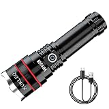 XURLEQ Rechargeable LED Flashlights High Lumens, 100000 Lumens Bright Tactical Flashlights, 4 Modes,