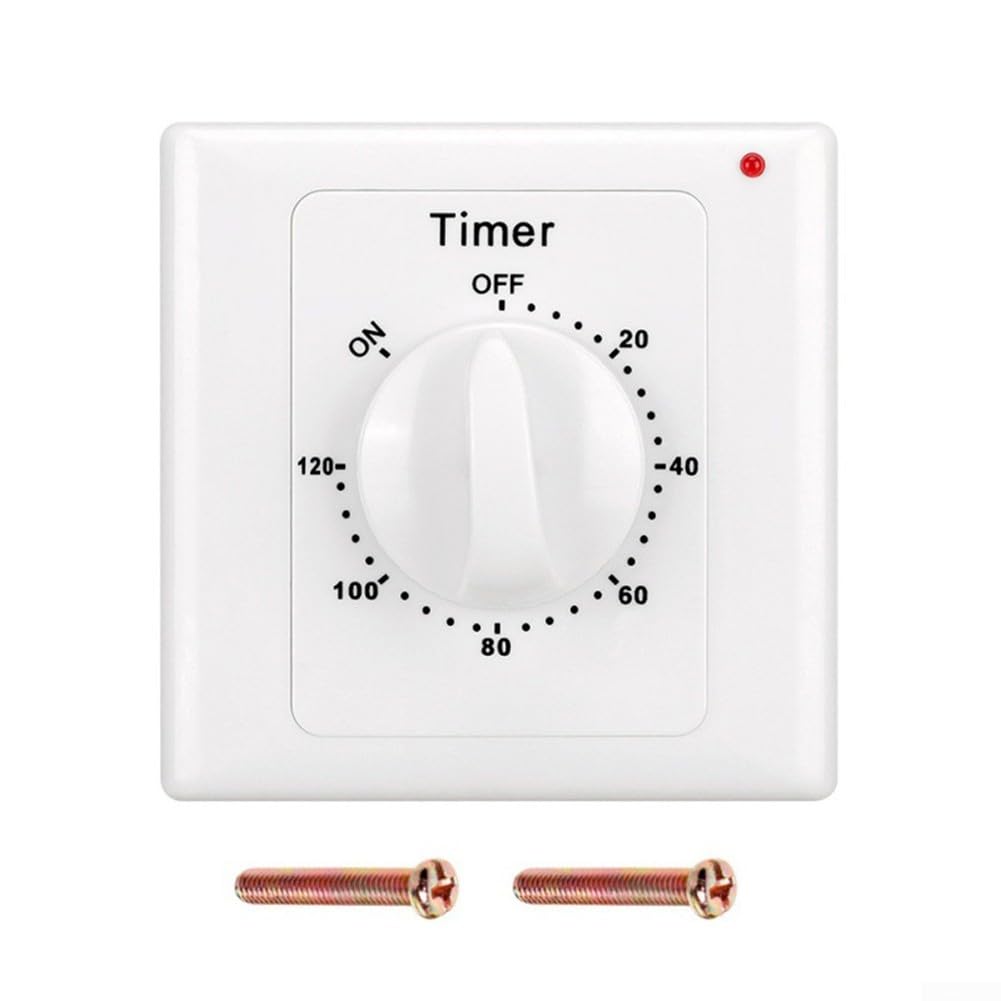 Digital Countdown Timer Switch – Electrical Timer Socket for Routers, Phone Chargers, E-Bikes & More, 15A AC100-240V, 85x85x48mm, White(120 MINUTES)