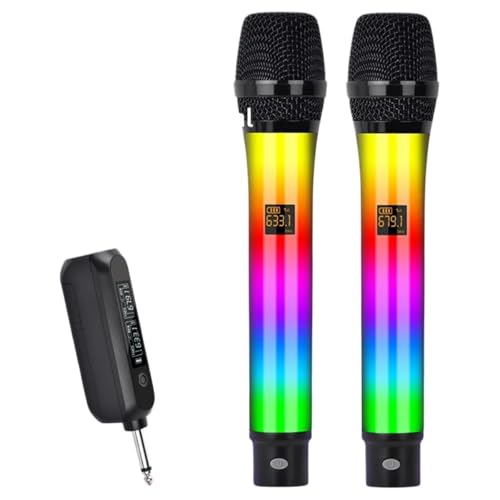 BOF 2.4G Wirreless Microphone RGB Microphone Rechargeable Dynamic Microphone for KTV Church Show Meeting Home
