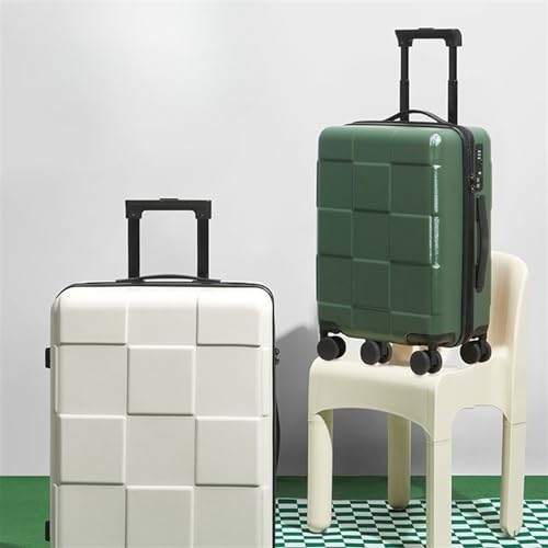 Suitcase Luggage Suitcase Double-Layer Zipper Password Box Trolley Case Universal Wheels Silent Boarding Case Suitcases Large(Green,20in)2