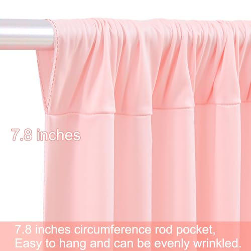 4 Panels Blush Pink Backdrop Curtains for Wedding Party Wrinkle Free Backdrops Curtain Drapes Fabric Decorations Photo Back Drop Cloth for Baby Shower Photography Stage Reception 20ft(W) x 12ft(H) by Tao-Ge - Image 8