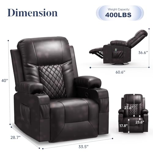 Sillón reclinable con masaje tapizado en cuero PU miniatura 2