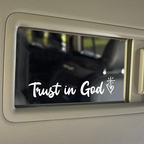 Image of Set 3Pcs Christian Jesus Rearview Mirror Decal, Jesus Car Decals Bible Inspiration Worship Stickers Blessing Decals, Vinyl Waterproof 4x0.9 Inch Sticker for Mom Dad Friend