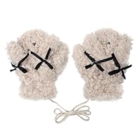 OhMill Plüsche Handschuhe Kuschelige Hundemütze Teddyfell Fäustlinge Outdoor Fausthandschuh Skihandschuhe Winterhandschuhe Fäustel Handwärmer Gloves Warme Requisiten Für Fahrrad Wandern Skating