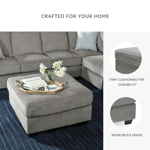 Image of Signature Design by Ashley Altari Oversized Accent Ottoman, Large Square | Arrives fully assembled, Plush chenille polyester upholstery, Living room lounging, 36-inch square profile