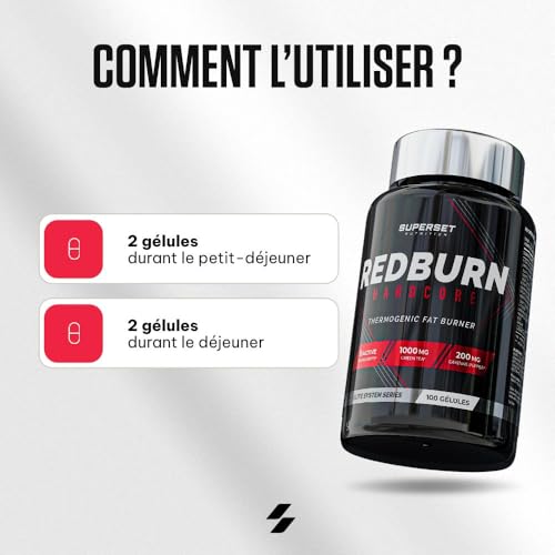 Superset Nutrition | Redburn Hardcore (100 Caps) | Brûleurs de Graisse | N°1 des ventes brûleurs de graisses – Image 4