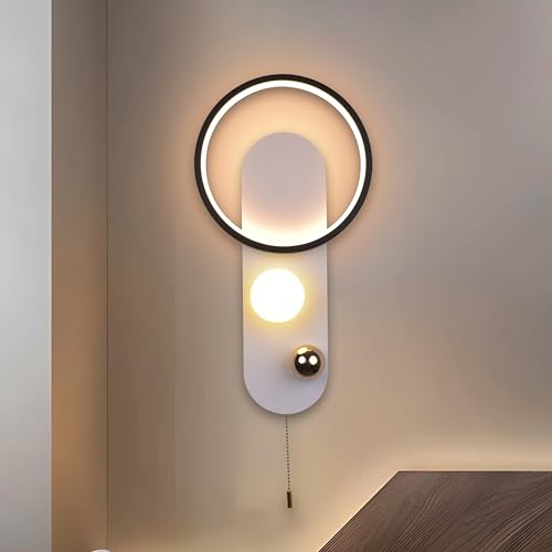 Image of Smartway Clique 25W Modern LED Wall Lamp | Ring Shape Decorative Wall Light for Living Room, Bedroom & Bedside | 3 Light Modes (Warm White, Natural White & Cool White)