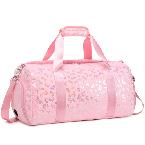 Peluche Borsa Sportiva Bambina Tote da Palestra Borsa Viaggio Bambini Farfalla Borsa da Danza Bambina Borsa da Balletto per Bambini Borsa da Viaggio Borse Sportive da Ginnastica