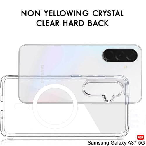 Image of TheGiftKart Back Cover for Samsung Galaxy A37 5G Case Compatible with MagSafe | Hybrid Crystal Clear Shockproof Design | Camera Protection Bump | Galaxy A37 Back Cover (PC & TPU, Transparent)