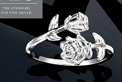 Avon Sterling Silver Textured Rose Ring - Size 9
