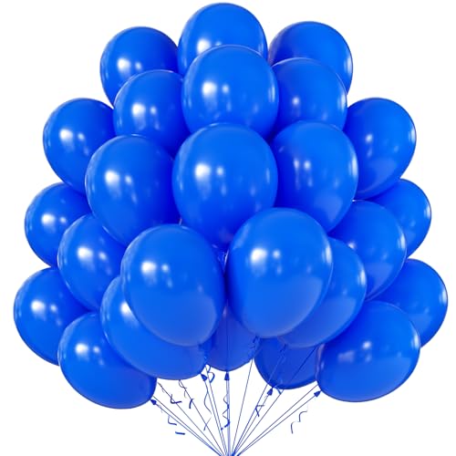 Image of KALOR 10 Inch Dark Blue Balloons, 100 Pcs Latex Helium Balloons for Kid's Birthday Party Baby Shower Wedding Graduation Graduation Party Decorations