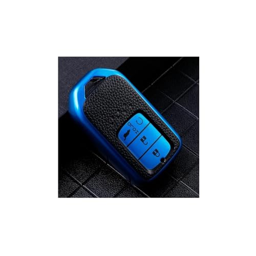 Coque de clé voiture pour Honda Vezel XRV HRV | Style urbain en cuir bleu