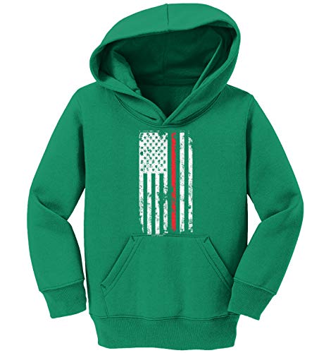 Red Line American Flag - Support Firemen Toddler/Youth Fleece Hoodie2