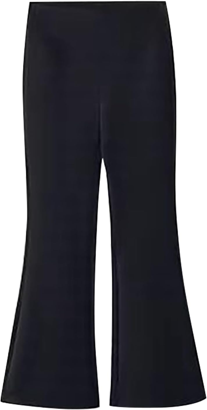 Kids Flare Trousers for Girls Soft Stretch Dress Bell Bottoms Solid School Uniform Pants High Waisted Skinny Trousers