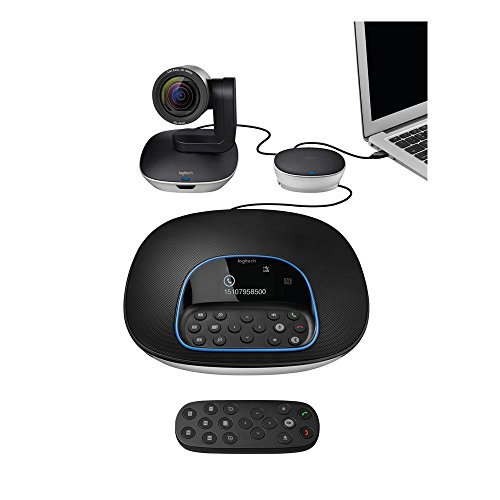 Logitech Group, Sistema de Webcam para Videoconferencia, Full HD 1080p/30fps, Enfoque Automático, Skype for Business, Teams, Zoom, Fuze, Hangouts Meet, Hardware, Cortana, Cisco Jabber, Portátil/PC/Mac