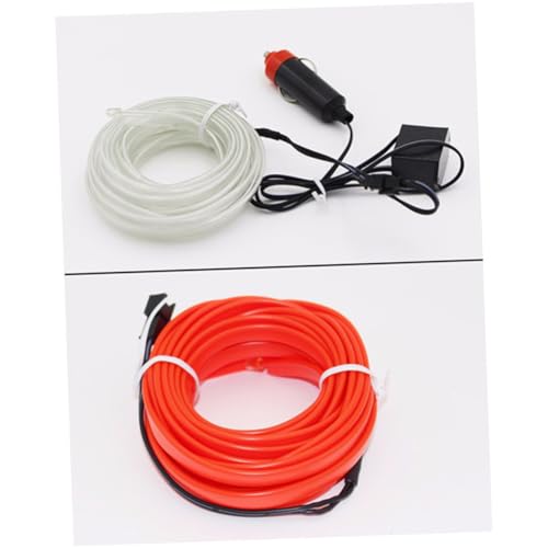 Happyyami Red EL Wire Car Light Strip 1m Neon Glow Rope for Interior Decoration USB Powered Ambient Lighting for Cars and DIY Projects