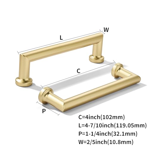 khtumeware 2-Pack 4-Inch(102mm) Matte Gold Cabinet Pulls,Brushed Satin Gold Handles for Kitchen Cabinets, Cupboards, Drawers and Bathroom Hardware by khtumeware - Used condition - Image 2