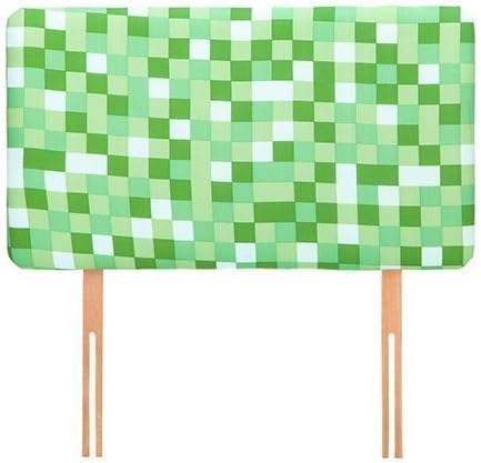 Ready Steady Bed® Green Pixels Design Children's Single Headboard 3ft Bed Size Foam Upholstered